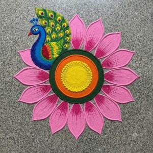 Peacock MDF Rangoli